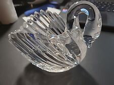 VINTAGE GLORIA VANDERBILT LED CRYSTAL 24% SWAN GLASS DISH picture