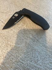 🔪 Spyderco Tenacious 8Cr13MoV Black pocket knife Combo blade 7.75