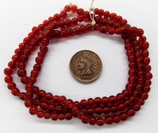 3 Strands Old Cranberry African Trade Beads    Bin 66 picture