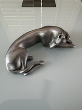 Vintage Terry Lewis Whippet / Greyhound Laying Dog Figurine 3” Deco Style picture