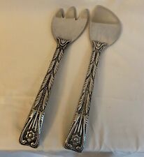 Wilton Armetale William And Mary Pattern Large Pewter Salad Serving Set 13