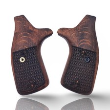 Zib Wood Grips for S&W J Frame Round Butt, Beech Brown Herringbone picture