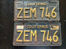 2 Matching Black CA License Plates picture