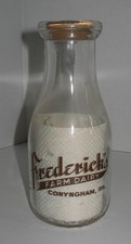 VTG - Frederick's Farm Dairy Conyngham PA  Pint Glass  Milk Bottle picture