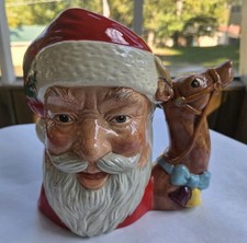 Royal Doulton Character Toby Jug Santa Claus Reindeer Handle 7.5