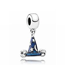 Fantasia Sorcerer Mickey Mouse Dangle Bead-Disney-Charm Bracelets/Necklace-BLUE picture