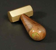 Hammer brass Brass mallet WALNUT tree wood handmade picture