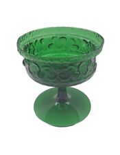 Vintage Stelvia Wayne Husted Empoli Antiqua Green Glass Compote Dish Pedestal  picture