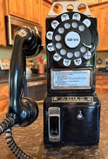 VTG JIM BEAM Whiskey Black 3-Coin Slot Rotary Dial Pay Phone DECANTER Empty picture