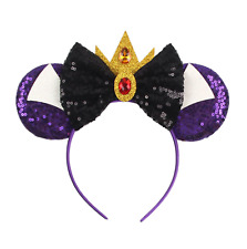 Disney Villains Inspired Evil Queen Snow white  Halloween Minnie Ears HANDMADE picture