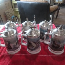 6- LONGTON CROWN WOLF STEINS picture
