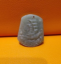 Chinese hetian nephrite jade ship Pendant picture
