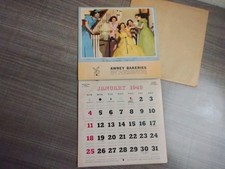 Original 1948 Dionne Quintuplets Calendar ~ Awrey Bakeries 