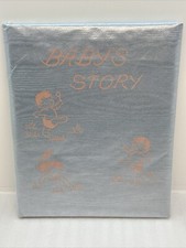 Antique 1919 Unused Blue Satin Baby Book “Baby’s Story” By Artist Writer Guild picture