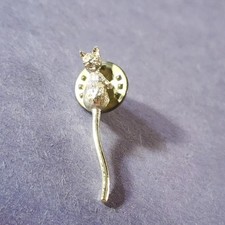 Vintage Sikver Tone Cat Kitty Pin Brooch Long Tail Figural Animal Jewelry picture