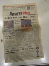 Vintage Boston Globe Sports Plus June 20, 1986 Boston Mourns Bias Death Celtics picture