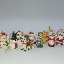 lot of 11 BUG HOUSE Rare Vintage Miniature Bone China  Christmas Ornament picture