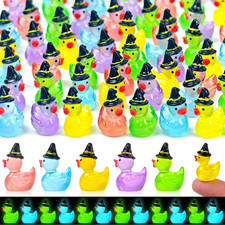 50 Pcs Halloween Luminous Mini Resin Ducks Glow in the Dark Tiny Little Duck picture