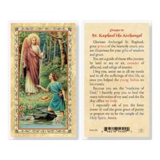 Prayer to St. Saint Raphael the Archangel - Laminated Holy Card E106-526 picture