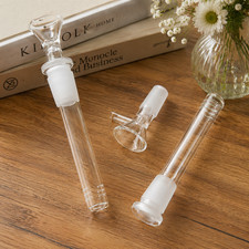 2-Pack 4.3'' 14mm Glass Downstem and 14mm Male Bowl for Water Pipe Glass Bong picture