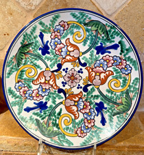 NWT Vintage Talavera 10” Ceramic Pottery Plate Floral Mexico Folk Art Signed picture