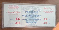 1961 U.S. President Inauguration Honored Guest Full Ticket John F. Kennedy picture