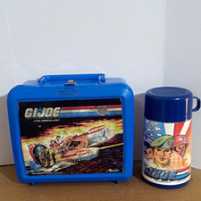 Aladdin G.I. Joe Tiger Force Blue Plastic Lunch Box with Matching Thermos picture