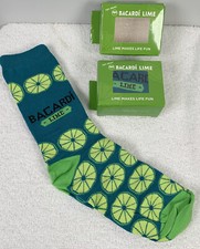 2 Pair Bacardi Lime Rum Mens Fun Socks Do What Moves You Knock Your Socks Off picture