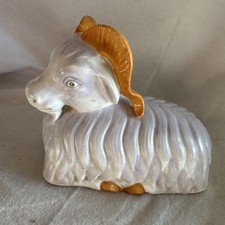 Vintage Ceramic Ram, Goat, Sheep,Statue Figurine Art Pottery Hand Painted 7 X 6 picture