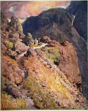 Styhead Pass at Wastdale in the Lake District - Antique Print 1929 picture