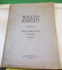 1925 WILLYS-KNIGHT Preliminary Parts List Model 65 CATALOG 2ND LISTED READ picture