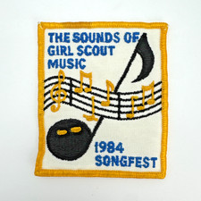Vintage 1984 Songfest Girl Scouts of America Patch The Sounds Girl Scout Music picture