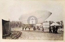 Detroit MI Michigan Airship Blimp at State Fair RPPC Photo Postcard COPY picture