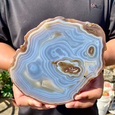 640G Natural beautiful agate Geode Druzy Slice Extra large gemstone decoration - picture