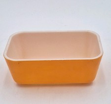 Vintage Pyrex 502 Orange White Refrigerator Dish Mid Century Glass Bakeware picture