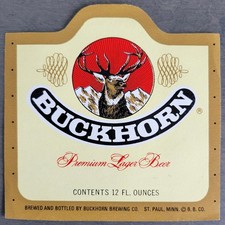 Vintage Original 1960's 70s Buckhorn Beer Bottle Label - 3.5