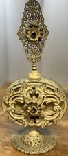 VTG 9.5” Painted Brass Ormolu Filigree Perfume Bottle w/Glass Dauber~Beautiful picture