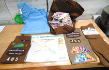 Complete NEW  Girl Scout Brownie Uniform, Floral Romper, Socks, 3 Scarves, Shirt picture