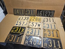ORIGINAL VINTAGE 1930s - 50s NEW JERSEY LICENSE PLATE Lot of 15 picture