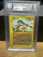 Pokemon Expedition Reverse Holo Foil Pikachu 124/165 BGS 8 NM-MT+ ENG picture