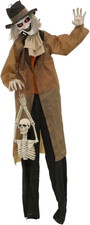 5.25-Ft. Standing Gravekeeper Animatronic, Indoor or Covered Outdoor Life-Size H picture