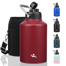 Konokyo 128 oz Insulated Stainless Steel Water Bottle 128 Ounces, Dark Red picture