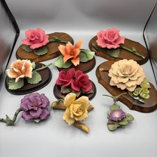Vtg Mostly Italian Fine Porcelain Flower Sculptures 9 Napoloen & Fabar *AS IS* picture