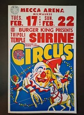 VTG Tripoly Shrine Circus Window Card Poster 1980's - 22