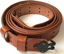 M1907 Leather Rifle Sling WWII M1 Garand Replacement Sling Leather Steel Hardwar picture