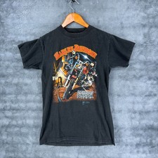 Vintage Harley Davidson 3D Emblem American Steel T Shirt Single Stitch Mens Sz S picture