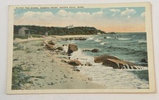 Shoreline Nobska Point ~ Woods Hole Massachusetts MA ~ Antique 1920s Postcard picture