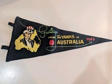 Vintage WWII 1943 Greetings from the YANKS in Australia Pennant picture