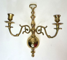 Solid Brass Two Arm Candle Holder Wall Mount Candelabra 12