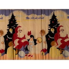 Vintage Dennison 1920s Christmas Santa Children Crepe Paper Roll 9' x 13